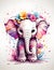 A cute colorful baby elephant, fantasy flower splashes Studio Ghibli style generative by Ai