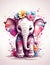 A cute colorful baby elephant, fantasy flower splashes Studio Ghibli style generative by Ai