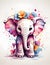 A cute colorful baby elephant, fantasy flower splashes Studio Ghibli style generative by Ai