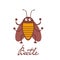 Cute colorful beetle character illustration