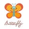 Cute colorful butterfly character