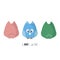 Cute colorful cartoon owls with front and back view. Handwritten phase LOOK AT ME.