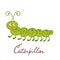 Cute colorful caterpillar character illustration