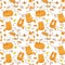 Cute colorful cats seamless pattern