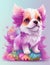 Cute colorful chihuahua puppy.AI