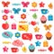 Cute colorful childish elements for design