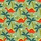 Cute colorful dinosaur seamless pattern