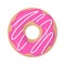 Cute, colorful donuts with pink glaze and multicolored powder