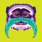Cute and colorful Emperor Tamarin Monkey face vector design