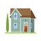 Cute colorful flat style house village symbol real estate cottage and home design residential colorful building
