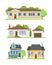 Cute colorful flat style house village symbol real estate cottage and home design residential colorful building