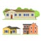 Cute colorful flat style house village symbol real estate cottage and home design residential colorful building