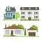 Cute colorful flat style house village symbol real estate cottage and home design residential colorful building