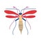 Cute Colorful Flying Insect, Mosquito Vector Illustration