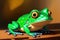 Cute colorful magic frog, cartoon style painting. Generative ai art illustration