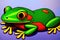 Cute colorful magic frog, cartoon style painting. Generative ai art illustration