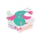 Cute Colorful Nesting Bird, Symbol of Spring, Bird Sitting in Nest Upside Down Vector Illustration