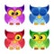 Cute colorful owls