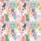 Cute colorful rabbits seamless pattern on pastel blue background for kid product,fashion,fabric,textile,print or wallpaper