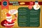 Cute colorful restaurant menu placemat with holidays christmas