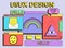 Cute colorful retro vaporwave desktop with message boxes and user interface elements