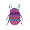 Cute Colorful Scarab Insect, Top View Vector Illustration