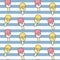 Cute colorful striped summer seamless vector pattern background illustration with ice cream