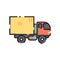 Cute Colorful Truck Flat Design Cartoon