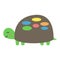 Cute colorful turtle simple childish illustration