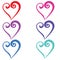 CUte colorfull heart icon february vector set clipart