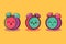 Cute colorfull kawaii clock cartoon characters vector set