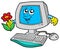Cute computer with flower