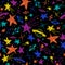 Cute Confetti Star Galaxy Space Night Sky Meteor Shooting Star Planet Saturn Rocket. Sprinkle Sparkle Shine. Doodle Scribble