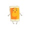 Cute confused smartphone character with an orange screen, arms and legs cartoon vector Illustratio