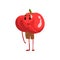 Cute Confused Tomato Vegetable Character with Funny Face Vector Illustration
