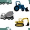Cute construction machines seamless pattern for boys. Perfect for textile  fabrics and apparel. Scandinavian style vector