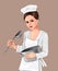 Cute cook girl cooks in the kitchen girl, cook chef girl, cook, kitchen, food, cook, eat, lovely girl, cute, chef, restaurant, res