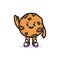 Cute cookies chocolate chips mascot design