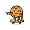 Cute cookies chocolate chips mascot design