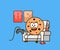 Cute cookies snack cartoon character mascot as gamer playing video games console on couch graphic vector illustration of activity