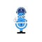 cute and cool blue microphone mascot