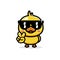 Cute and cool duck animal cartoon characters wearing sunglasses