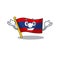 Cute and Cool Grinning flag laos Scroll mascot cartoon style