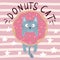 Cute, cool, pretty, funny, crazy, beautiful cat, kitty with donut