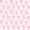 cute coquette aesthetic pattern seamless pink ribbon bow isolated on pink background