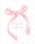 Cute coquette aesthetic pink ribbon bow in vintage style watercolor