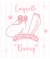 Cute Coquette bunny ears with bow Cartoon, sweet Retro Happy Easter spring animal