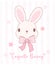 Cute Coquette bunny face with bow Cartoon, sweet Retro Happy Easter spring animal