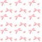 cute coquette pattern seamless pink ribbon bow isolated on white background