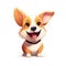 Cute Corgi cartoon illustration - generative AI, AI generated